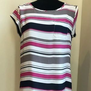 Artisan Ny Women Pink Navy Casual Pocket Dress